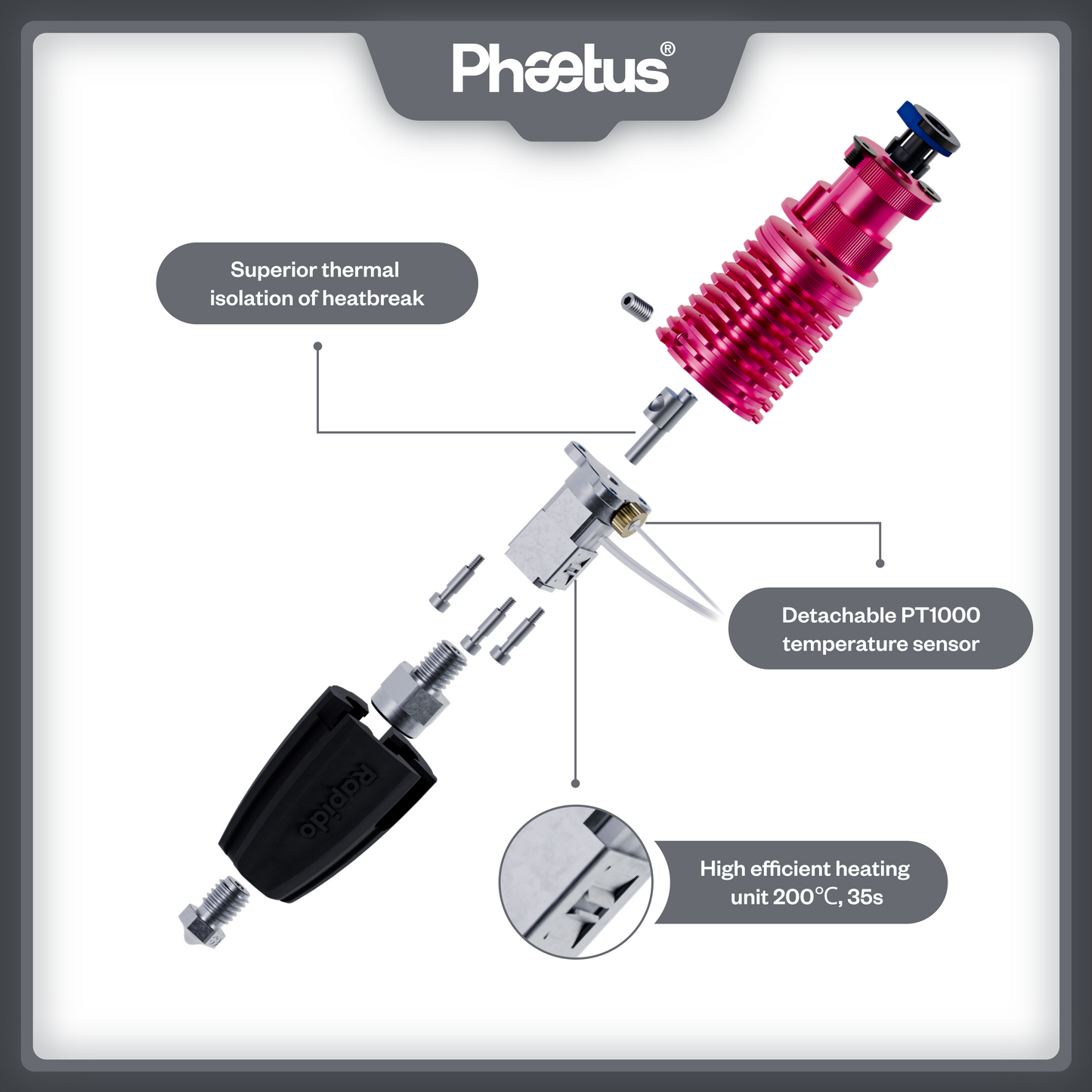RAPIDO PLUS HOTEND 2 Magenta