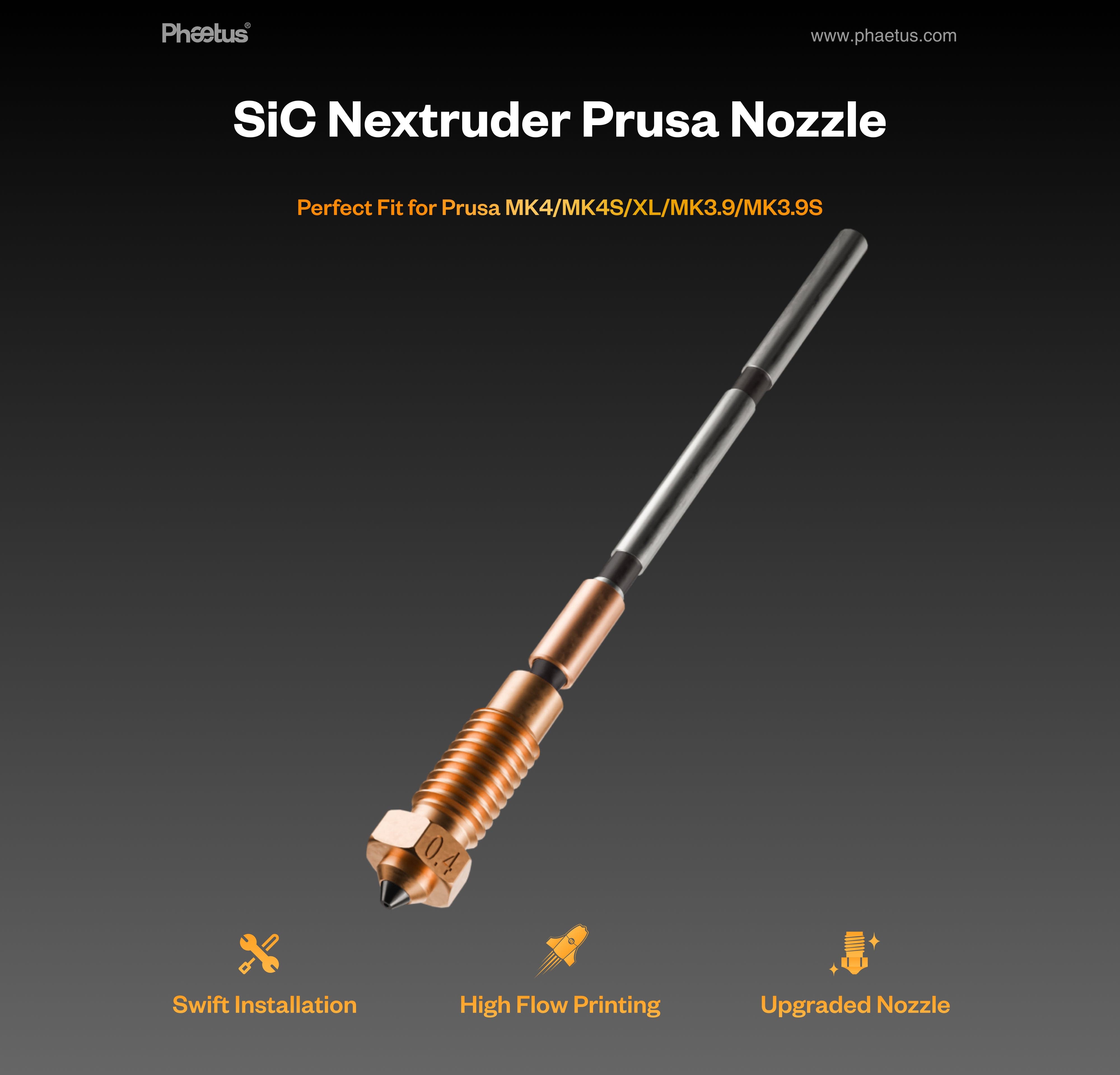 SiC Nextruder Prusa Nozzle – Phaetus Store
