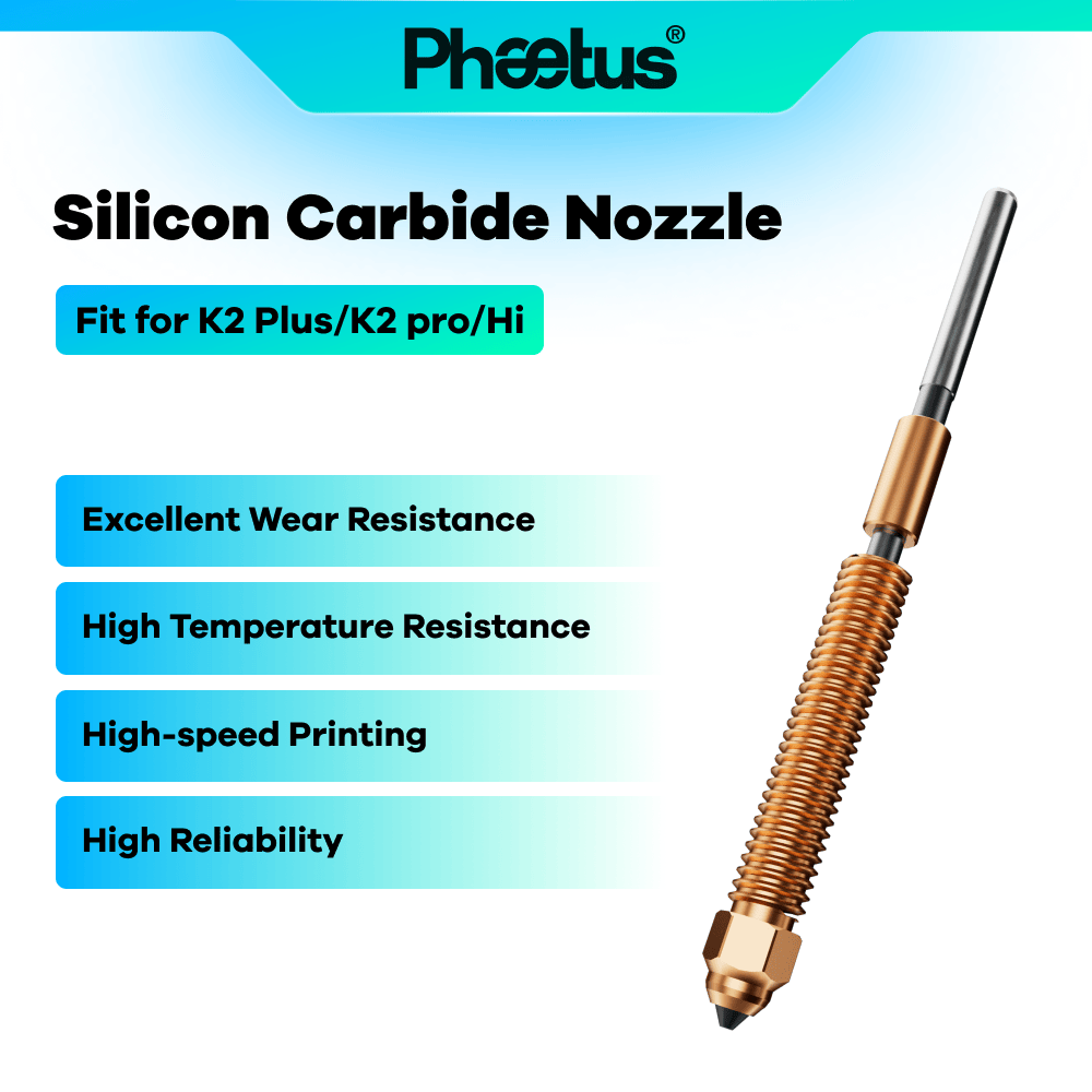 Phaetus Phaetus Silicon Carbide Nozzle for Creality K2 Plus / Hi Combo 7X Longer Life High-Flow Upgrade