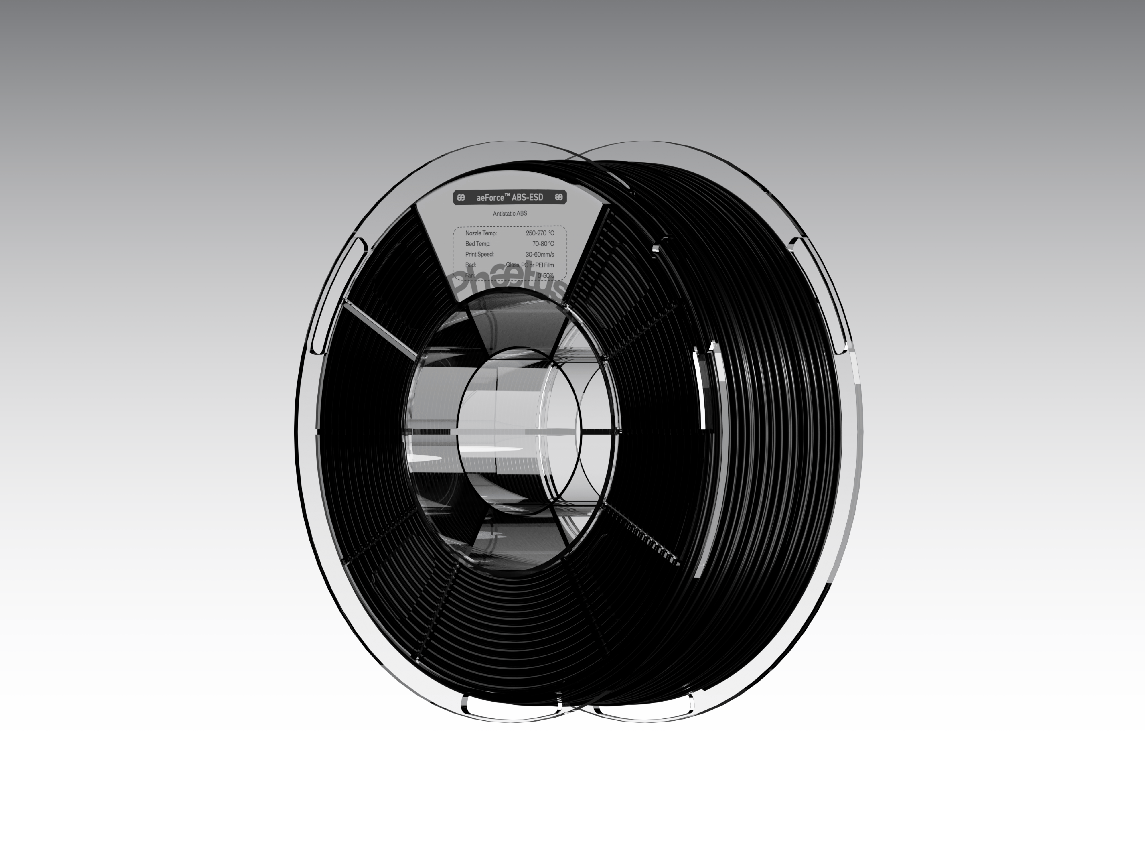 Phaetus Store FILAMENTS black / 1.75mm / 1kg aeForce™ ABS-ESD