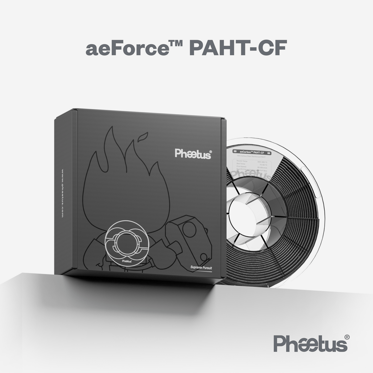 Phaetus Store FILAMENTS black / 1.75mm / 1kg aeForce™ PAHT-CF