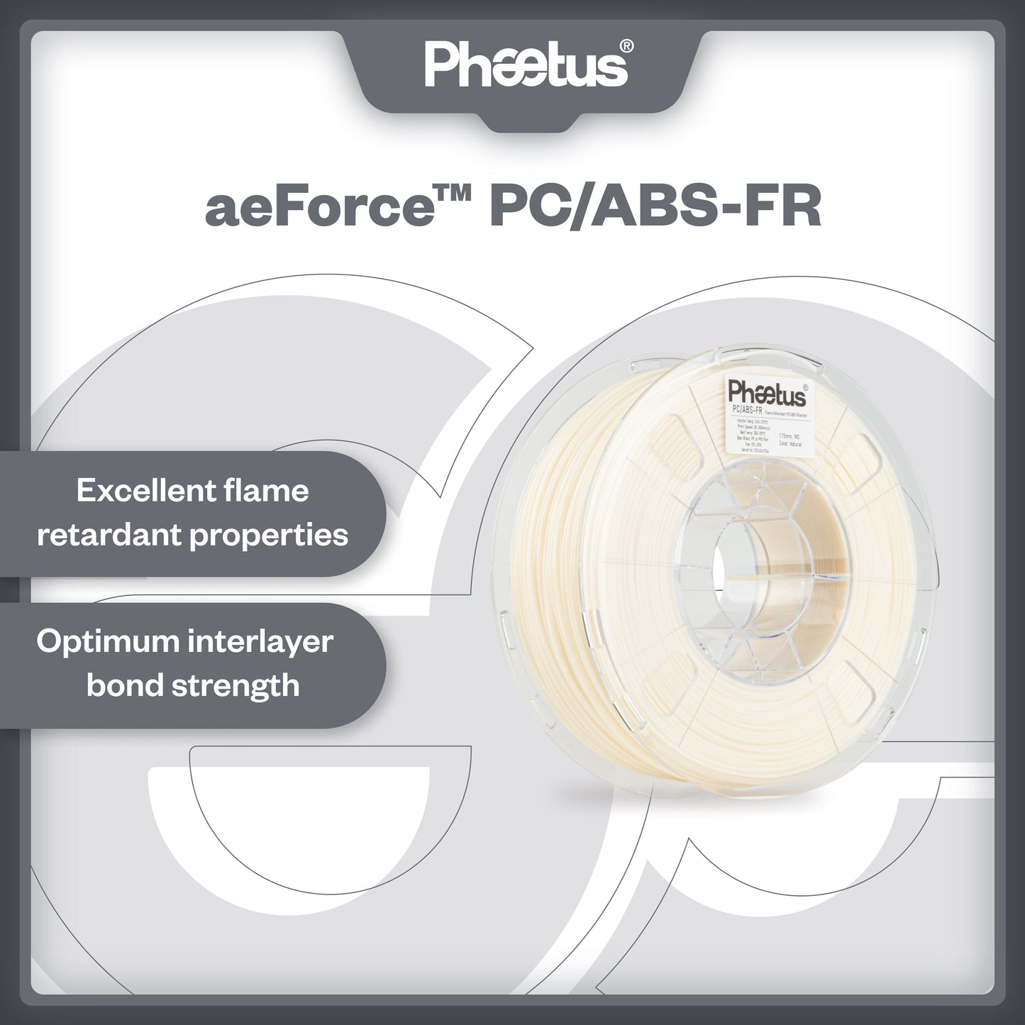 Phaetus Store FILAMENTS black / 1.75mm / 1kg aeForce™ PC/ABS-FR