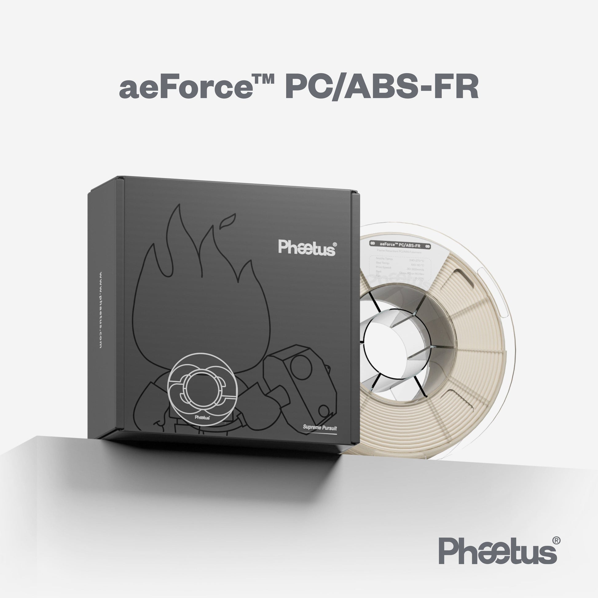 Phaetus Store FILAMENTS black / 1.75mm / 1kg aeForce™ PC/ABS-FR