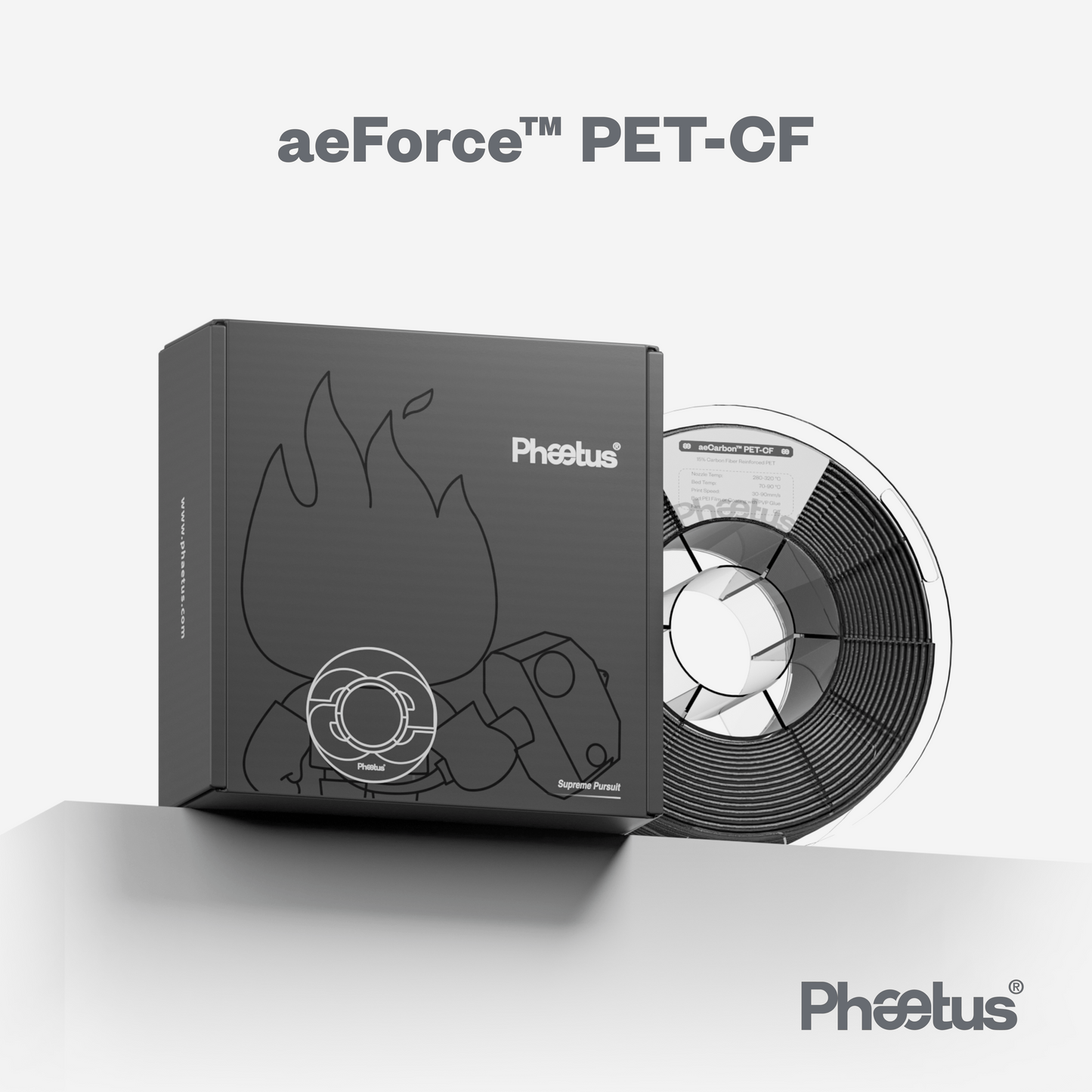Phaetus Store FILAMENTS black / 1.75mm / 1kg aeForce™ PET-CF
