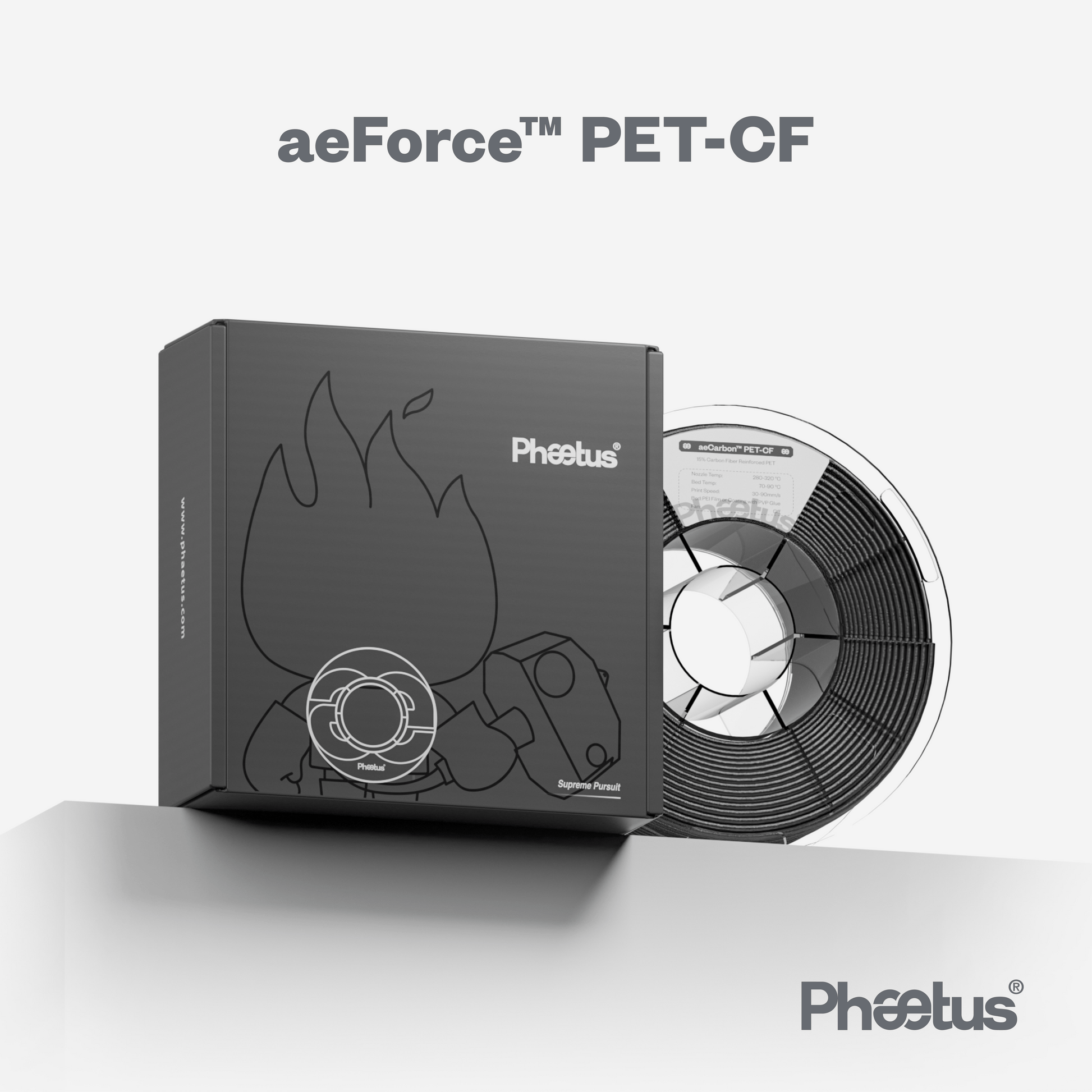 Phaetus Store FILAMENTS black / 1.75mm / 1kg aeForce™ PET-CF