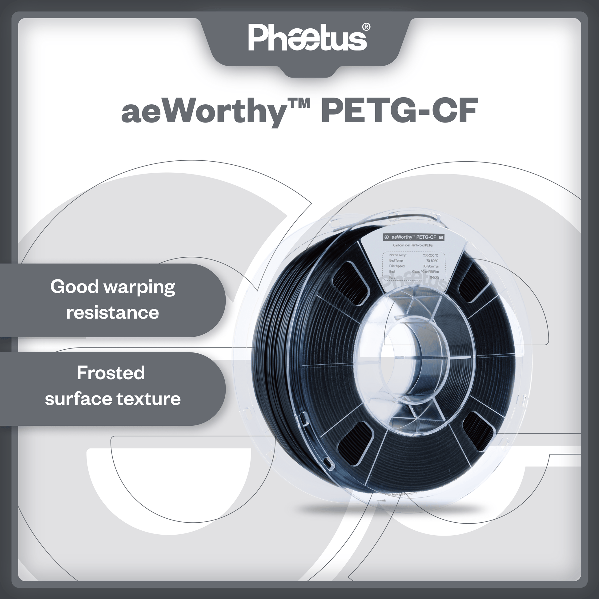 Phaetus Store FILAMENTS black / 1.75mm / 1kg aeWorthy™ PETG-CF