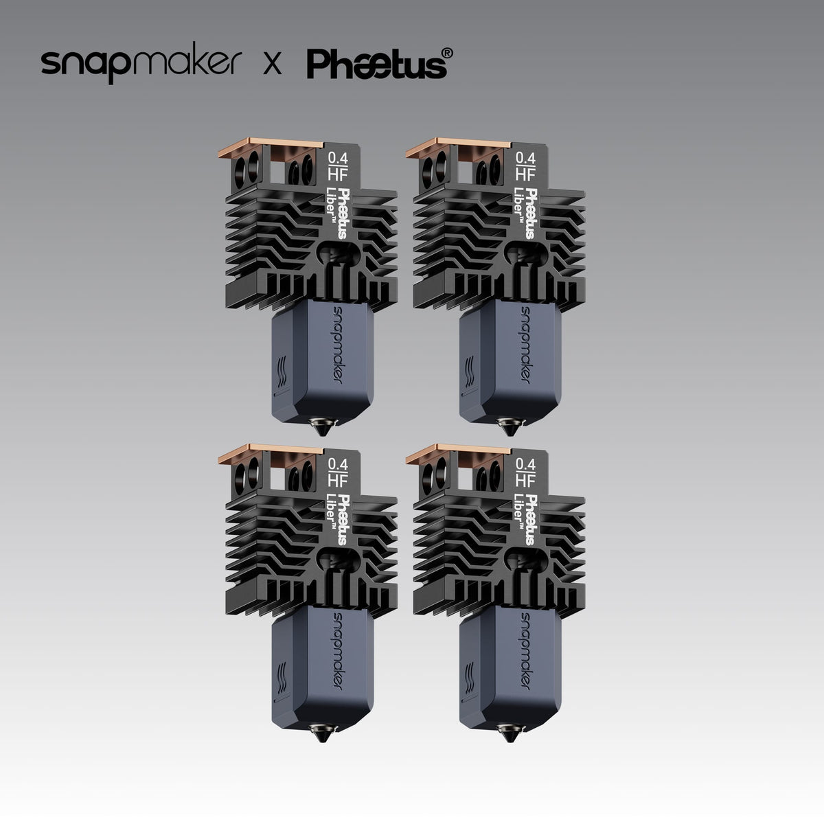 Phaetus Store HOTEND 0.4mm / 4 Pack Snapmaker × Phaetus®  Liber™ High Flow Hotend for U1