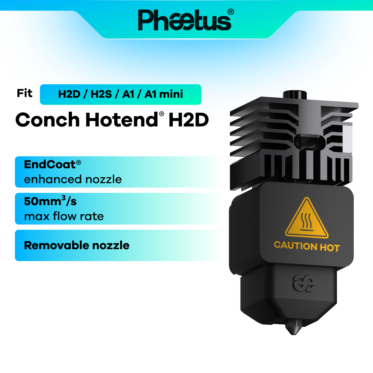 Phaetus Conch Hotend® for Bambu Lab H2D&H2S&A1&A1mini – Phaetus Store