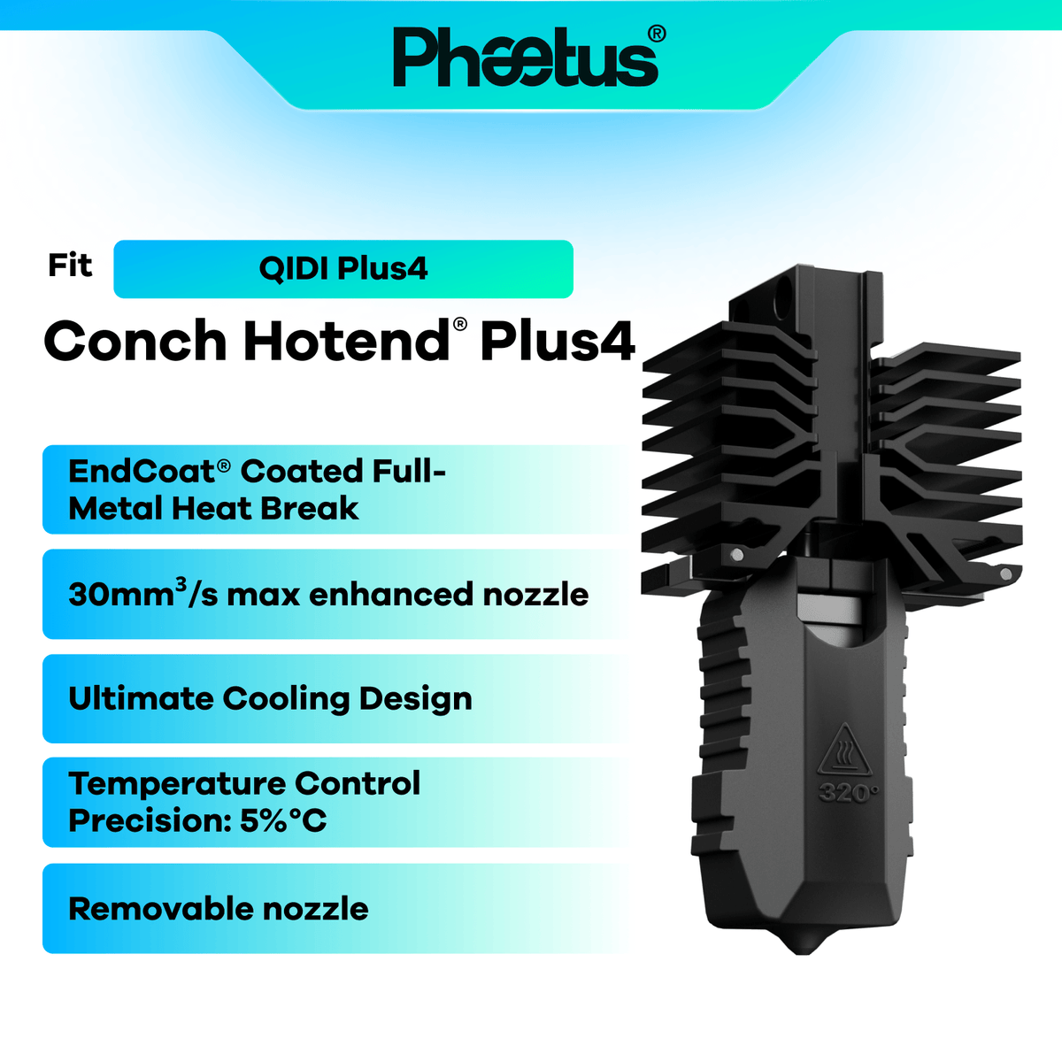 Phaetus Store HOTEND Conch Hotend™ QIDI Plus4