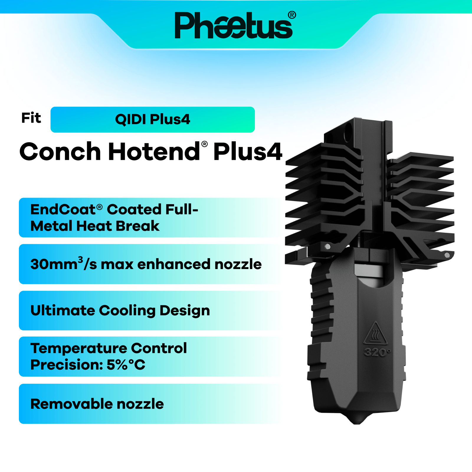Phaetus Store HOTEND Conch Hotend™ QIDI Plus4