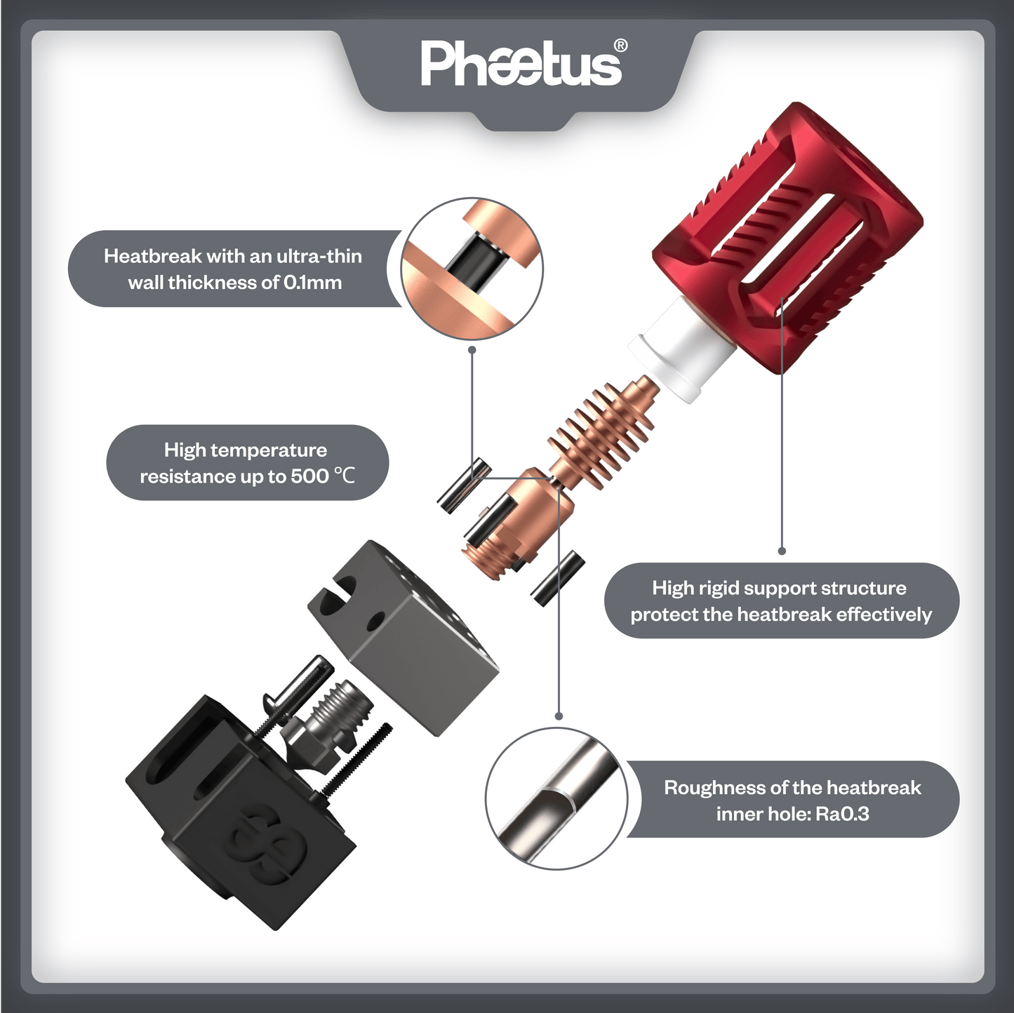 Phaetus Store HOTEND red / 1.75mm PHAETUS X VORON HOTEND ST