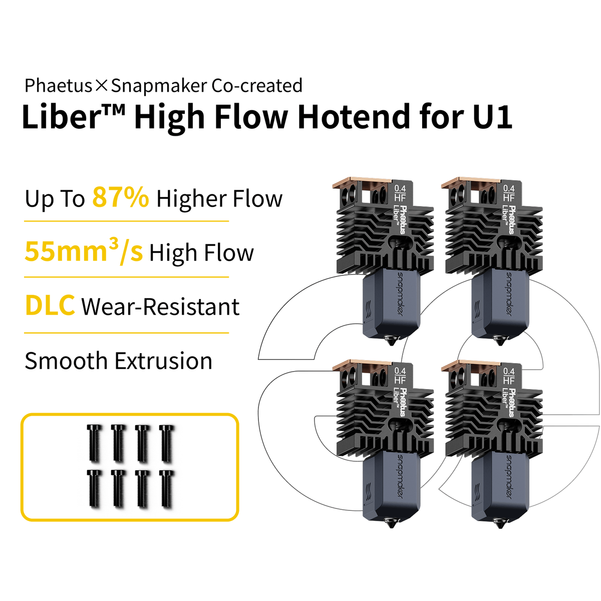 Phaetus Store HOTEND Snapmaker × Phaetus®  Liber™ High Flow Hotend for U1