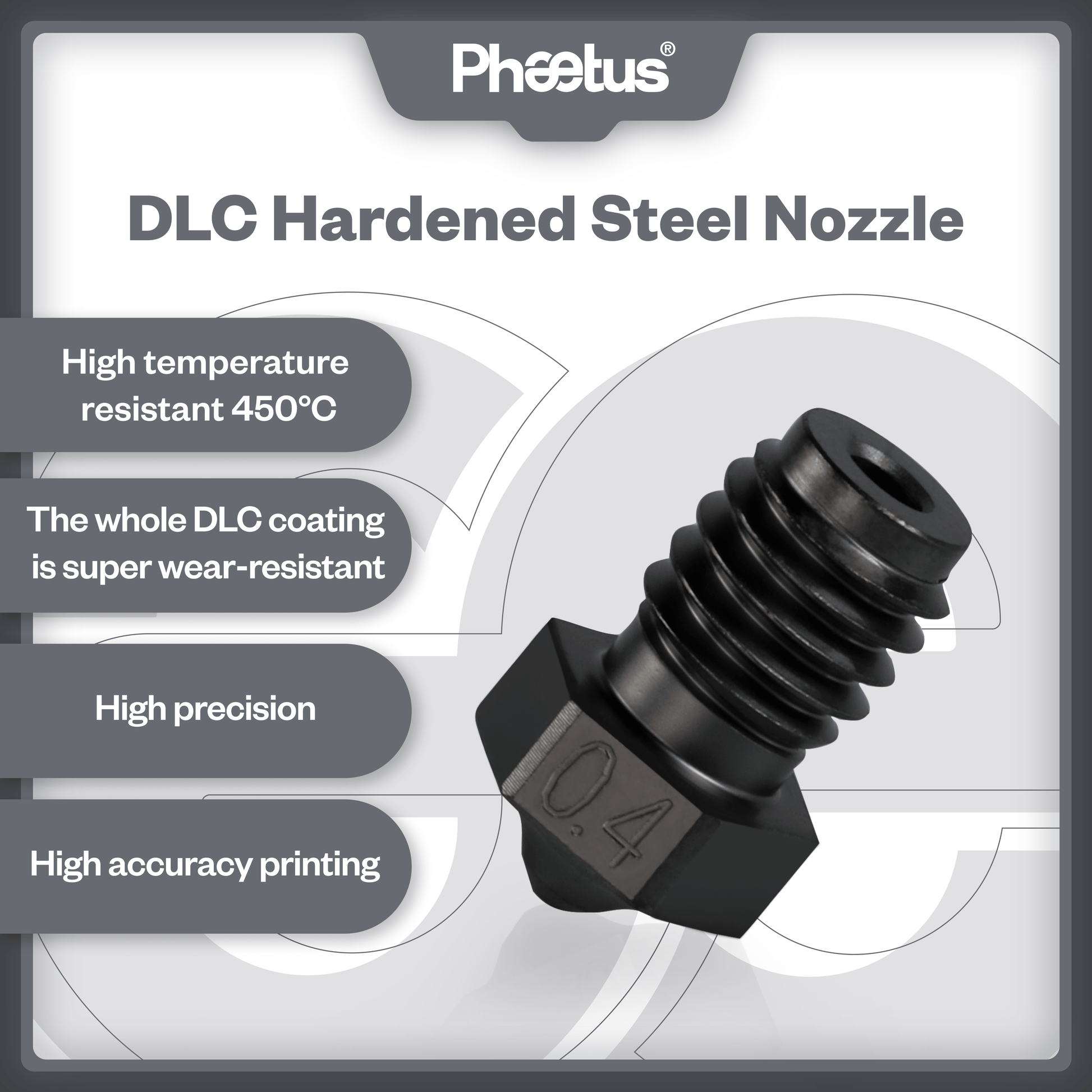 Phaetus Store NOZZLE DLC HARDENED STEEL NOZZLE